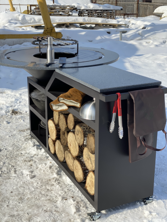 Гриль стол Памир PRO натуральный камень 1000 мм